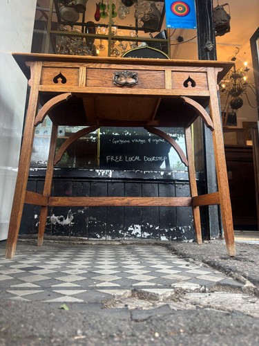 Antique oak church - , table/side