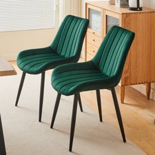 2x Dining Chairs Set Velvet