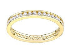 9ct Yellow Gold 0.50ct Simulated Diamond Full Eternity Wedding Ring size J - S