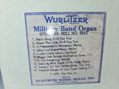 Wurlitzer 165 band - wurlitzer, roll