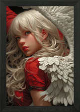 Blonde Angel with Red Dress