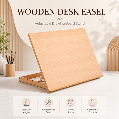 Wooden tabletop artist easel - wooden,