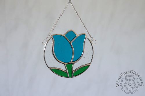 Stained glass tulip flower - glass,