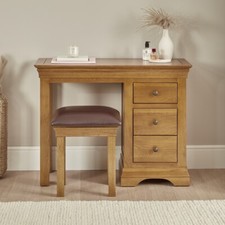 French Louis Oak Dressing Table and Stool Set - Bedroom - FL09-FL10