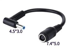 DC Power Charger Converter Adapter Cable for HP Dell Laptop 7.4x5mm to 4.5x3.0mm