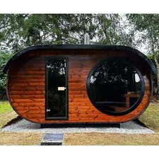 KeiCo Raiki Outdoor Sauna with Changing Room + Heater – Thermowood Cabin