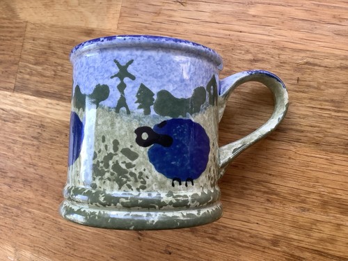 Arthur wood hand painted blue - wood, hand-painted