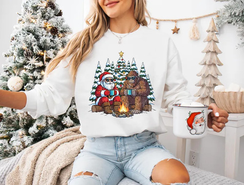 Santa bigfoot christmas - bigfoot,