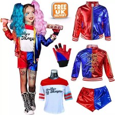 Suicide Squad Kids Harley Quinn Costume Girls Book Day Week Fancy Dress Outfit