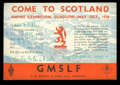 Qsl card radio scotland gm5lf - card,