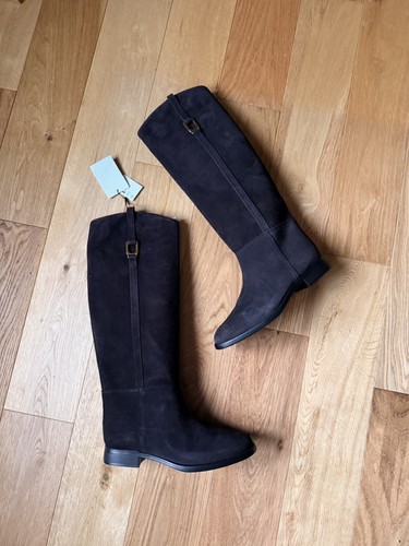 Zara brown suede leather knee - leather,