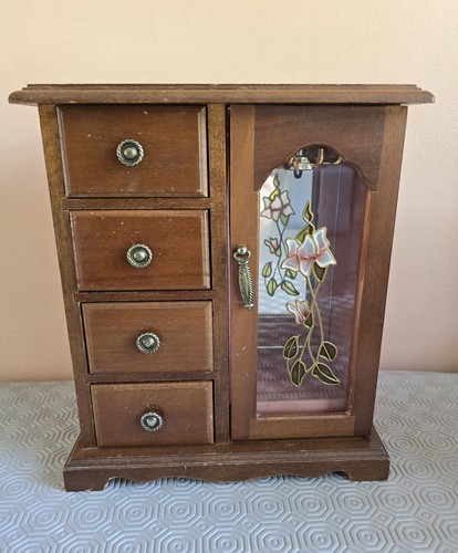 Vintage wooden jewellery box - vintage,