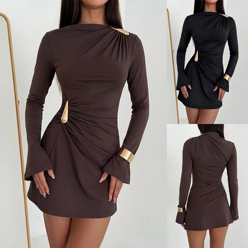 Womens ruched stretch - womens, dress