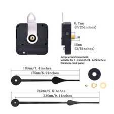 Quartz Clock Parts Mechanism Movement Long Spindle Hands Replacement Repair Kit
