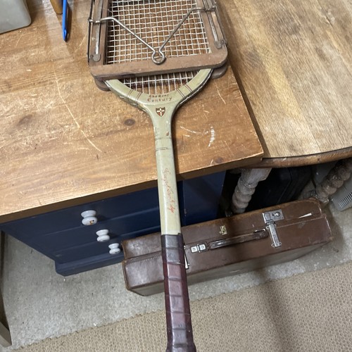Vintage wooden tennis racket - vintage,