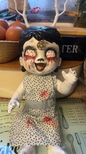 OOAK Horror Doll , Daughter Of Lilith , Hand Painted Upcycled Demon Doll