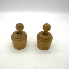 Vtg Plunger Style Wood Butter