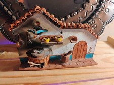 Diorama Home Spanish Tile Folk Art Rustic Kitchen Hearth 6.25" Signed Pottery 