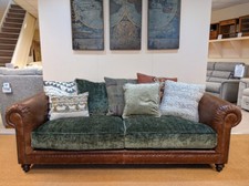 Tetrad Constable Midi Sofa in Coco Olive & Leather - Brand New & Perfect - A1