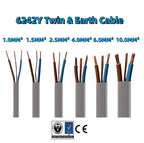 6242y twin earth flat cable - 6242y,