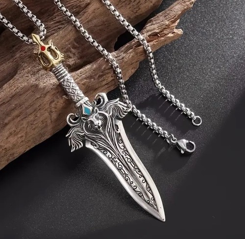 Viking sword crown necklace - viking,