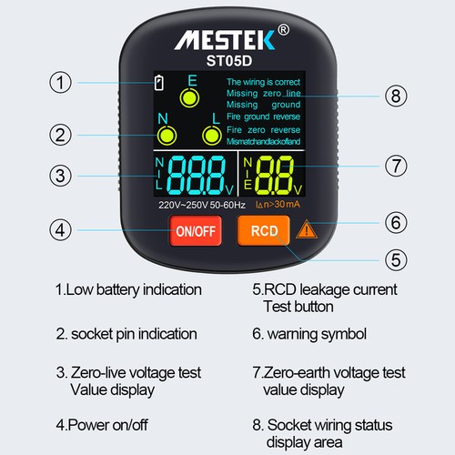 Socket tester rcd voltage - uk,