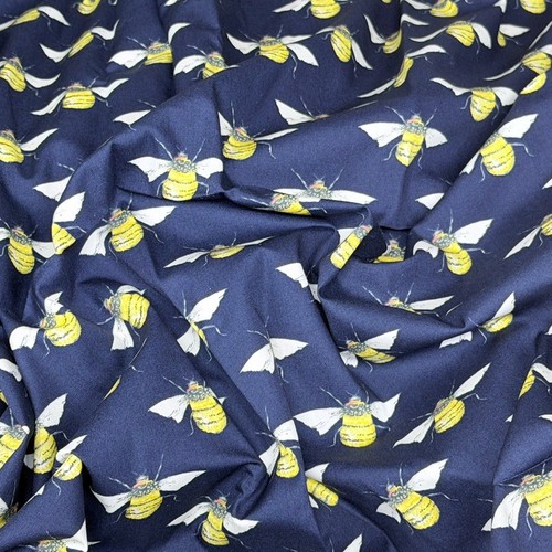Bee print fabric - fabric, cotton