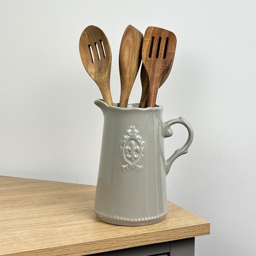 Grey utensil holder ceramic - utensil,