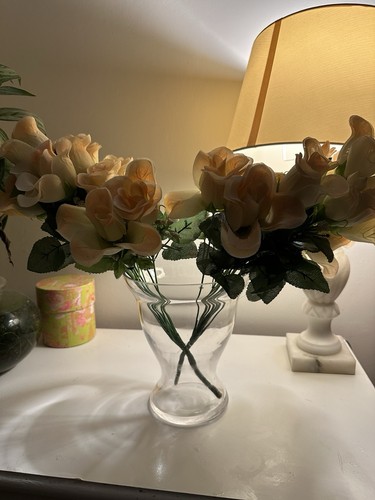 Vintage clear glass - glass, vase