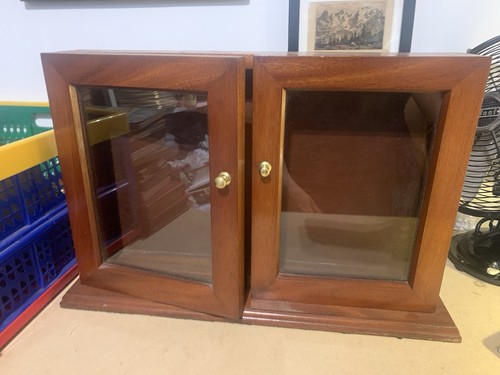 Vintage wooden display cabinet - vintage,