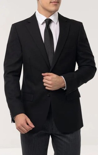 Black wool herringbone - herringbone, jacket