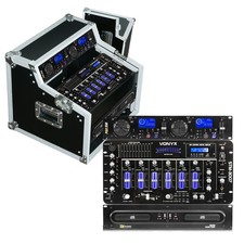 PDX350 Dual CD Player Mixing Desk with STM-3007 DJ Mixer and FlightCase