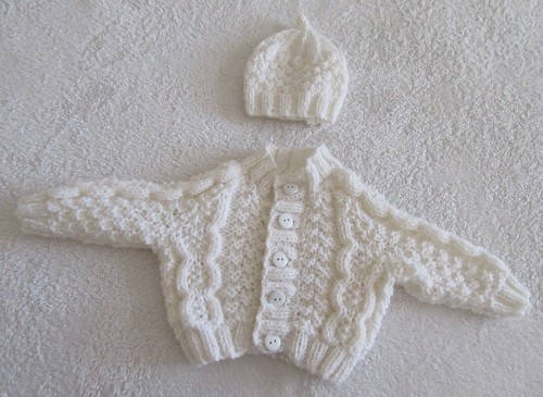 Hand knitted cable cardigan