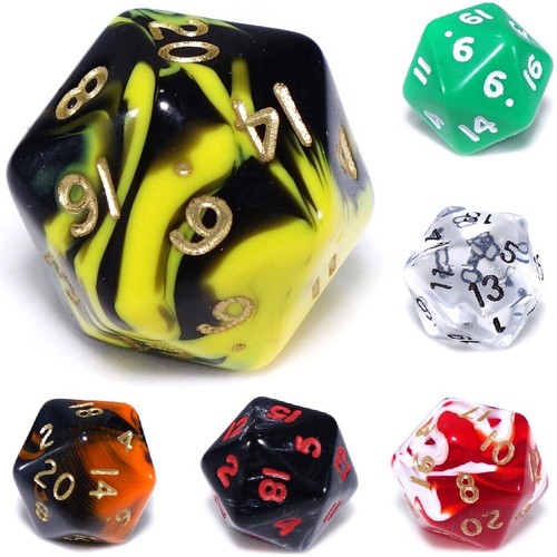 D20 poly dice - poly, colour)