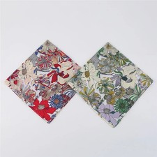 3Pcs 45x45cm Square 100% Cotton Vintage Flower Printed Women Lady Handkerchief