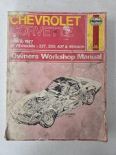 Chevrolet Corvette V8 Haynes Manual 1968 to 1977 Coupe Convertible