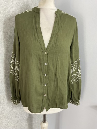 Zara khaki green boho blouse - boho,