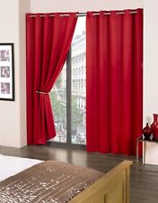 Thermal Thick Blackout Curtains 2 Panel Ready Made Eyelet Ring Top Curtains Cali