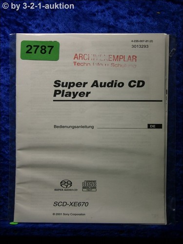 Sony manual scd xe670 - xe670, super