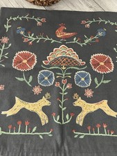 Ikea Renrepe Swedish Folk Art Throw Pillow Cover Charcoal Gray Square 20" x 20"