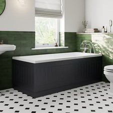 Black Gloss Bath Panel 1700mm - Tongue & Groove Side MDF Bathroom