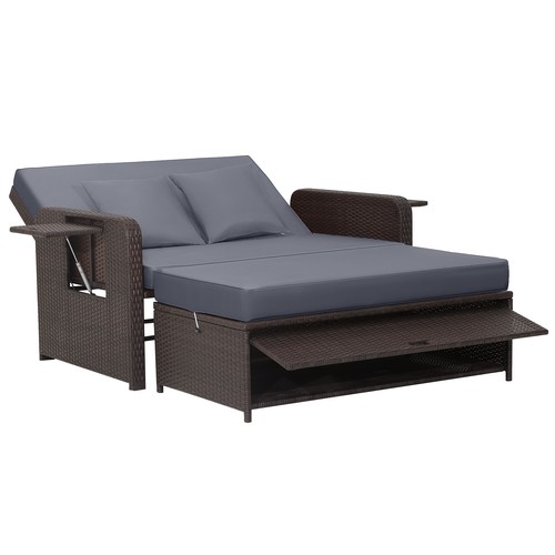 Patio rattan daybed set - rattan,