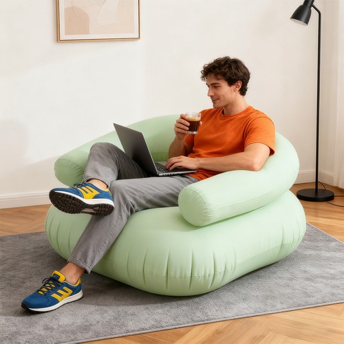 Inflatable donut chair flocked - chair,
