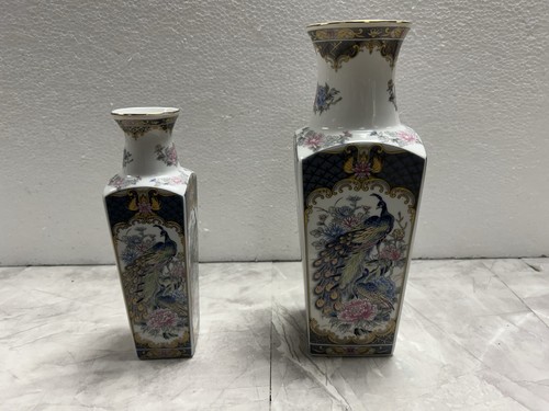 Vintage pair peacock porcelain - vintage,