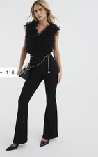 River Island Petite Black 3D Ruffle Jumpsuit Size 10  BNWT