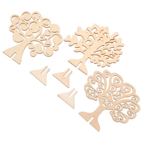 3pcs diy wooden tree cutout - diy,
