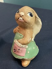 A vintage hand-painted Pendelfin 'Lucy Pocket' ceramic rabbit figurine.
