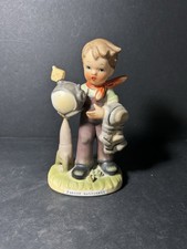 Erich Stauffer Boy Astronaut Figurine U8588  Rare Holding Helmet Next to Rocket