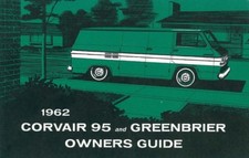 1962 Chevrolet Corvair 95 and Greenbrier Owners Manual User Guide Reference Book
