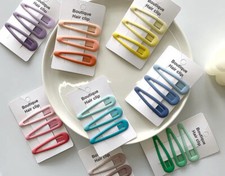 6PCS  Strong large THICK 6CM Girls women hair clips  metal slides snaps UK